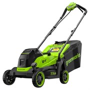 Газонокосилка аккумуляторная Greenworks GD24LM331, 24V, 33 см, бесщеточная, c 1хАКБ 2Ач 9399